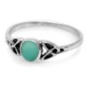 Silvershake Petite Created Green Turquoise Inlay 925 Sterling Silver Celtic