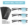 Caeyer 3 Pack Progressive Multifocus Reading Glasses Men Blue Light