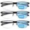 Caeyer 3 Pack Bifocal Reading Glasses Men Blue Light Blocking