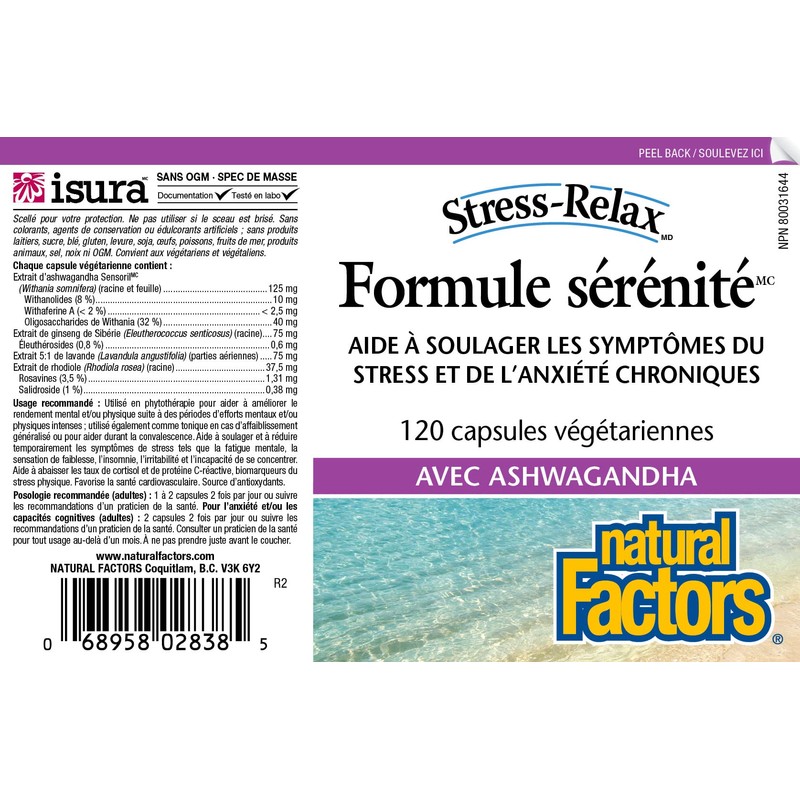 Natural Factors - Stress Relax Serenity Formula. Stress and Anxiety