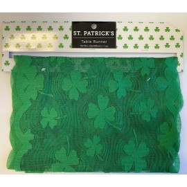Hobby Lobby Brother Sister Design Green Shamrock Table Runner/13" x 72"