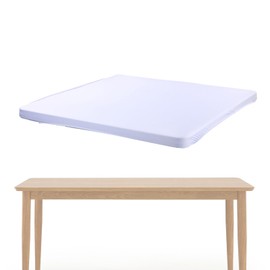 Dining Table Cloth - Square Table Top Cover - Washable Desk Protector, 34x34 Inch, Stretchable Cocktail Tablecloth for Picnic Outdoor Dining