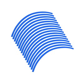 Motoforti 16pcs Fit 17" Wheel Motorbike Wheel Rim Sticker Strip Reflector Blue Long-lasting