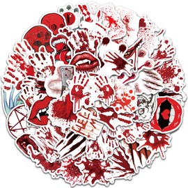 48 PCS Vintage Stickers Bloody Horror-Themed Stickers for Suitcase Skateboard Laptop Computers Water Bottles Car Teens Boys Girls Decal Waterproof Sticker.