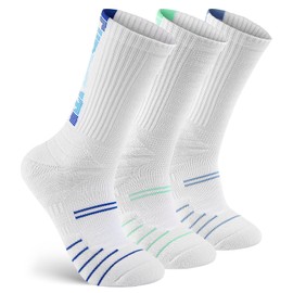 FGZ Mens Hiking Socks Moisture Wicking Cushion Crew Socks for Outdoor Sports 3 Pairs,9-12