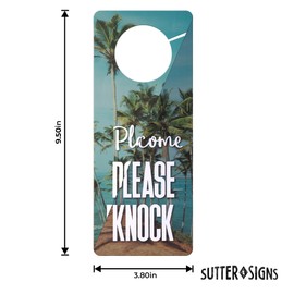 Do Not Disturb Door Hanger Sign, Dual Sided, Please Do Not Disturb Welcome Please Knock Door Sign for Home, Office, Meeting, Recording Room, 9.5" x 3.8" (Pack of 2)