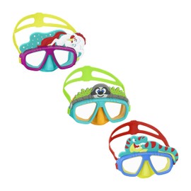 Bestway Swimming Goggles | Swim Goggles for Kids 3+, No Leaking UV Protection and Adjustable Strap, Aqua Pals, 3 Assorted Colours