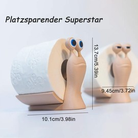 Auriselle Funny Snail Toilet Roll Holder 3D Printed Standing, Loo Roll Storage and Tissue Organiser Set with Novelty Bathroom Decor for Home, Toilet, Free Standing Gift Idea