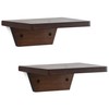 PHOENANCEE Small Floating Shelves,Mini Wall Shelf Set of 2,Wood Ledges