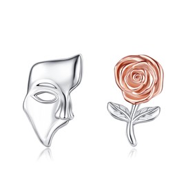 Phantom of the Opera Earrings Sterling Silver Phantom of the Opera Mask Stud Earrings Jewelry Theater Gifts for Women Men