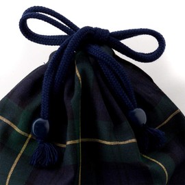 Colorful Candy Style N7011800 Children’s Lunch Bag, Boys, Drawstring Bag, Elementary School, Stylish, Cute, Dark Green Tartan Plaid, Medium