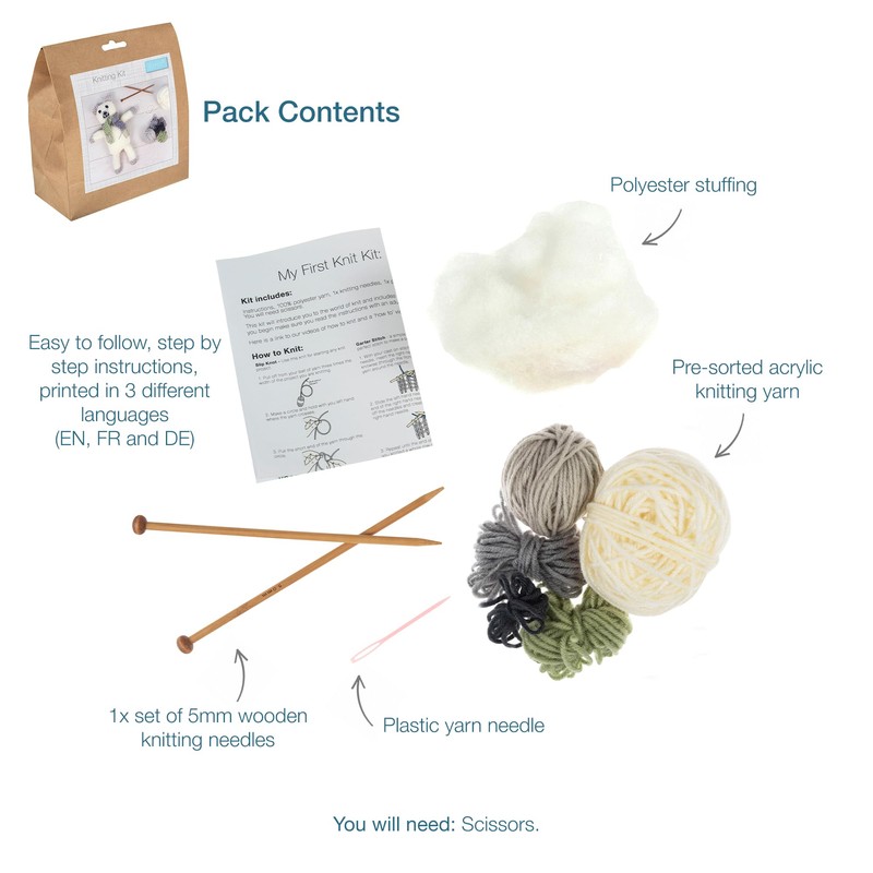 Trimits Bear Knitting Kit - Make Your Own Teddy Bear