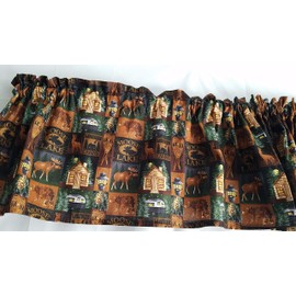 Rustic Valance, Moose Lake Cabin Valance Curtains, Rustic Cabin Valance Curtains, Farmhouse Curtains, Outdoorsy Themed Curtains, Cabin Curtain (41-42 Inches Wide x 15 Inches Long)