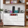 Furnulem White Dresser for Bedroom, Wide Chest of Drawers with
