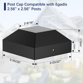 1 Pack Aluminum Post Top Cover – Decorative Cap for Deck or Fence Railing Post, Matte Black Finish, Weather-Resistant