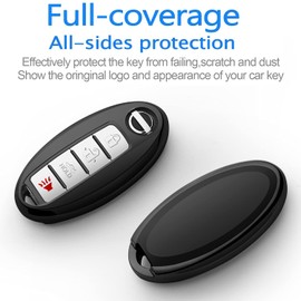 Tukellen - Funda compatible con Nissan para llavero Infiniti (3 botones, 4 botones, 5 botones), color negro