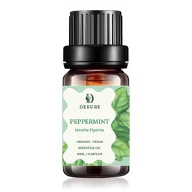 Dekure Peppermint Essential Oil, 10ml, Organic Vegan, for Aromatherapy, Hair and Skin Care, Cooling and Relaxing