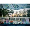 TashiBox Plastic Cups with Flat Lids 100 Sets 16 oz,