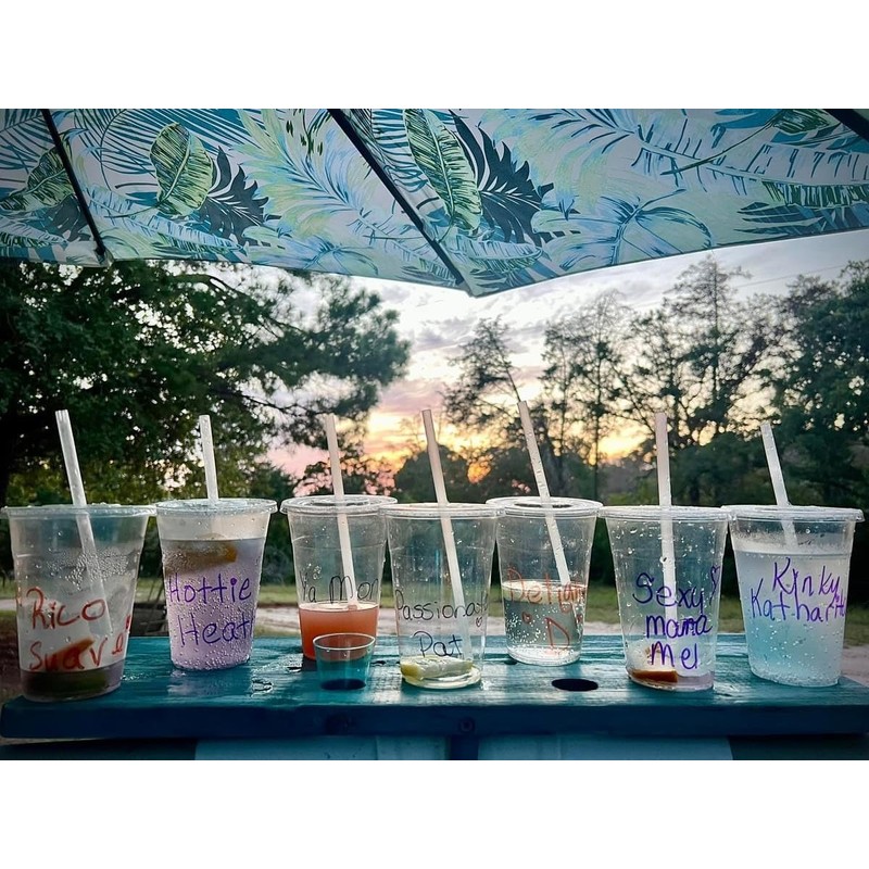 TashiBox Plastic Cups with Flat Lids 100 Sets 16 oz,