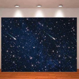  Generic 7x5FT Night Sky Star Meteor Universe Space Starry Photo Backdrop Galaxy Stars Children Birthday Party Photography Background Banner Decorations Polyester Fabric Supplies, TS-DM2440-FBA