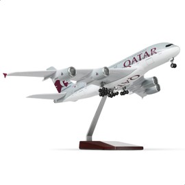 QIYUMOKE 1/200 Qatar A380 Model Plane Diecast Airbus A380 Model Airplane with Stand (14 in-L) Pre-Built Model kit for Adult -Aviation Creative Gifts, Tabletop Collection Display