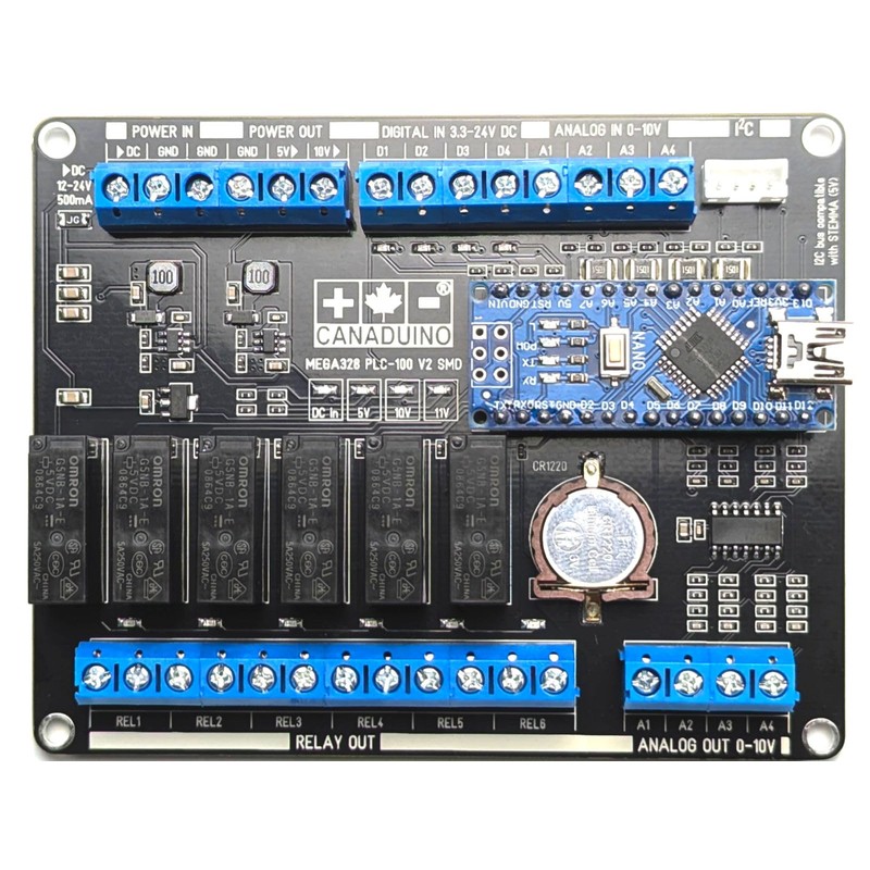CANADUINO® PLC-100 V2 Programmable Logic Controller SMD Version for Arduino