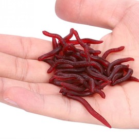 50Pcs Fishing Lures, Artificial Soft Worms, Plastic Maggot, Bread Worm, Slatwater Sandworm, 35mm, for Lake Fishing Freshwater Saltwater Lake Ice Sea Fishing