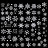 YIHELU Window Picture Christmas Silver White Large Snowflakes with Glitter