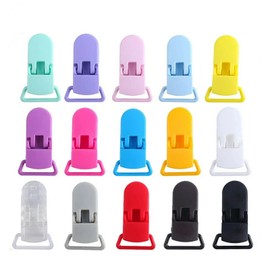 60 Random Colored Plastic Baby Pacifier Suspender Dummy Clip Badge Holder Craft - Versatile Dummy Suspender Clips, 1.65" x 0.98"