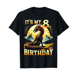 It's My 8th Birthday Dragon 8 Birthday 8 Year Old Boy T-Shirt