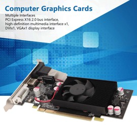 ciciglow Graphics Card, 1G DDR2 64bit Computer Graphics Card Support DVI VGA HDMI Output PCI Express 2.0 X 16 Bus Interface