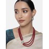 Aheli Pearl Mala Maroon Necklace with Earrings for Women Indian