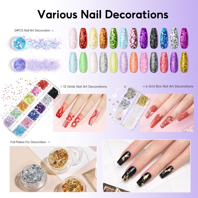 Acrylic Nail Kit for Beginners with Everything ,11 Colors Acrylic