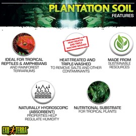 Exo Terra Plantation Soil, Tropical Reptile Terrarium Substrate
