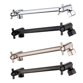 Adjustable Shower Arm Extension for Bathroom - 8 Inch Solid Brass With Lock Joints, Chrome Finish, Tool-Free Installation