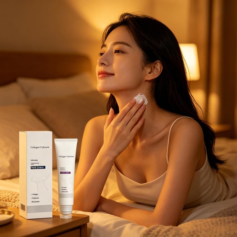Magic Collagen Fullerene Neck Cream,Neck Skincare with Collagen Peptides, Reduces