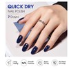 COSMOO Navy Blue Nail Polish, Chip Resistant Manicure, Non-Toxic, Vegan,