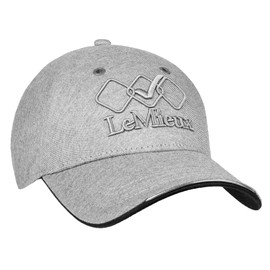 LeMieux Team Baseball Cap in Grey with Seamless Shell Design, Curved Peak Edge - Vented and Adjustable - One Size