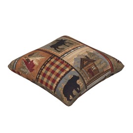 DATANSEN Set of 2 Square 20x20 inch Retro Brown Throw Pillow Covers Rustic Lodge Bear Moose Decorative Throw Pillowcase for Home Sofa Thick Cotton Linen Cushion Cases (50x50 cm) Paw Prints Cabin