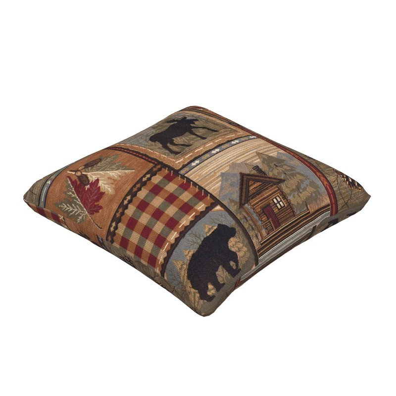 DATANSEN Set of 2 Square 20x20 inch Retro Brown Throw