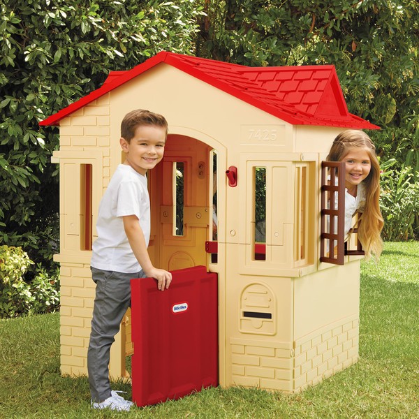 Little Tikes Cape Cottage Playhouse with Working Doors, Windows, and Shutters - Tan Small