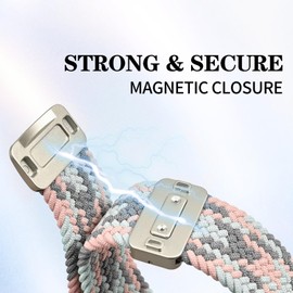 Folavii 18mm Magnetic Braided Nylon Band Compatible with Garmin Venu 3S/Venu 2S/Vivoactive 4S/Vivomove 3S/Forerunner 255S/Forerunner 265S, Quick Release Stretchy Strap for Women Men