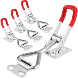 Pack of 4 Tension Lock Box Clasp, Metal Lever Clasp, Stainless Steel, Small Toggle Lever Tensioner, Adjustable Toggle Lever Tensioner, Hold Capacity Latch for Cupboard