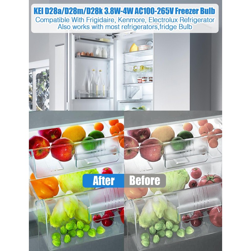 wossluck KEI D28M KEL 2815 Bulb Freeze 3.8w for Frigidaire