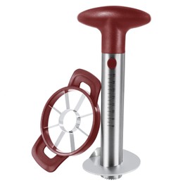 Newness Pineapple Corer and Slicer Tool, Robust Pineapple Core Remover with Upgraded Cutter & Reinforced Thicker Blade, Stainless Steel Kitchen Fruit Gadget for Diced Pineapple Rings (Red)