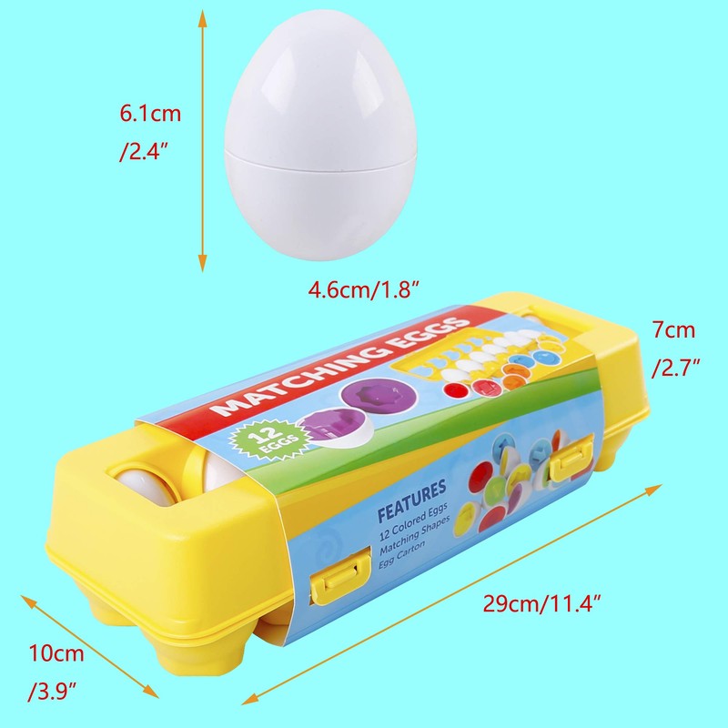 HVDHYY Children’s Toy Eggs, Easter Eggs, 2-In-1 Colour and Shape