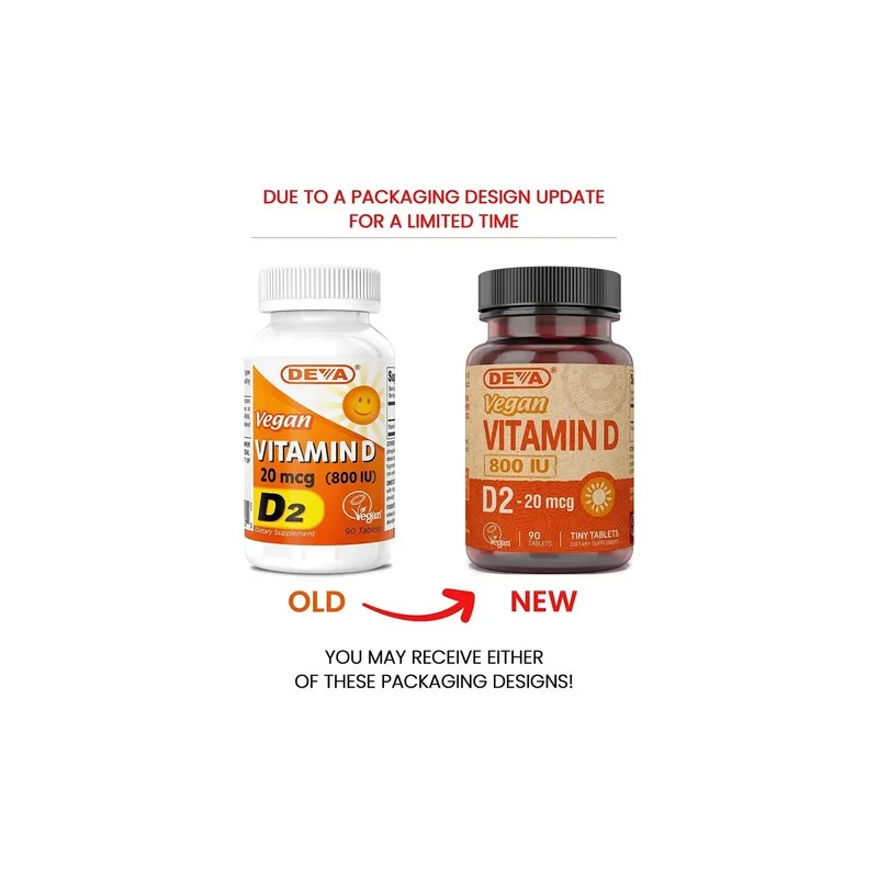 Deva Nutrition Vitamina D2 800 Iu Vegana 90 Tabletas Sabor