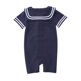 XM Nyan May's Baby Toddler Boys Sailor Stripe Romper Marine Navy Romper Outfit
