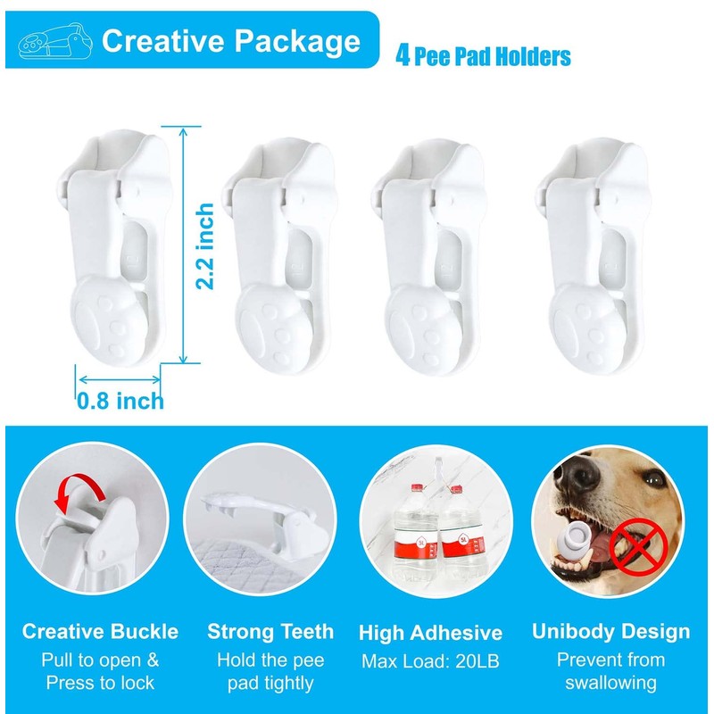 Dog Pee Pad Holder with Walls (4 Pack) for Small