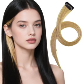 AYNKH 40 PCS Wig Pieces, Hair Extensions, Hanging Ear Dyed Hair Pieces, Bleached and Dyed Wigs for Women, High Temperature Silk Curly Hairs Straight Hair (Flax Gold)